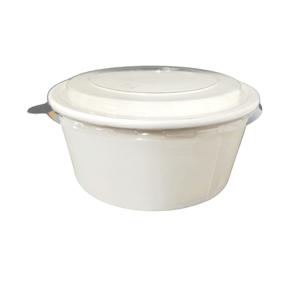 EB1300BB-PET (1) Bol Kraft blanc avec couvercle PET