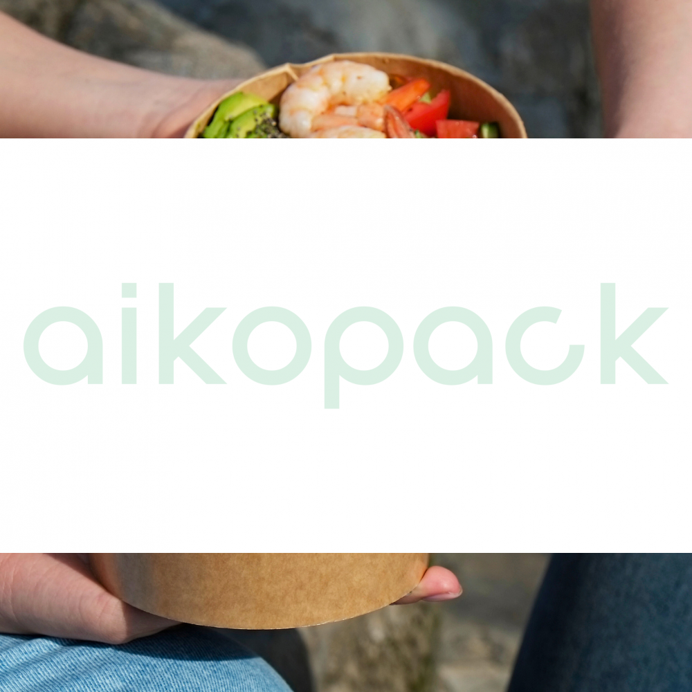 Contenants Repas Emporter 500ml Saladiers Jetables ECOPICNIC - 50 Bols Kraft 500ml Avec Couvercle Vaisselle Jetable PP