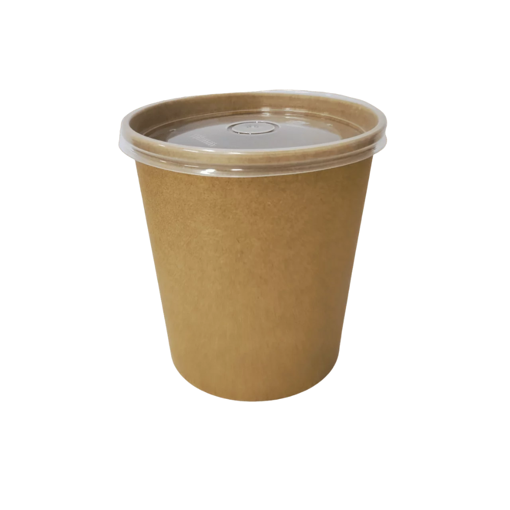 EB32SK (3) pot a soupe kraft couvercle PP