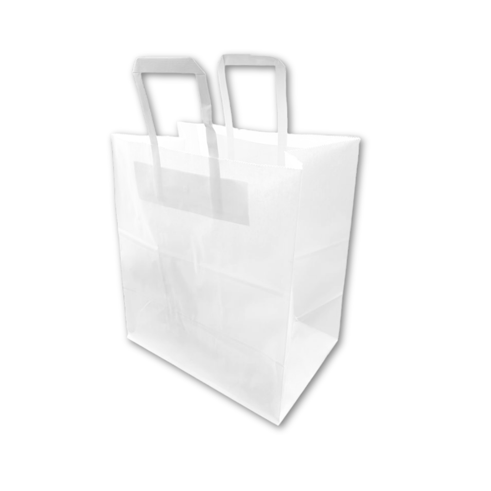 SB261729 Sac kraft vente à emporter blanc