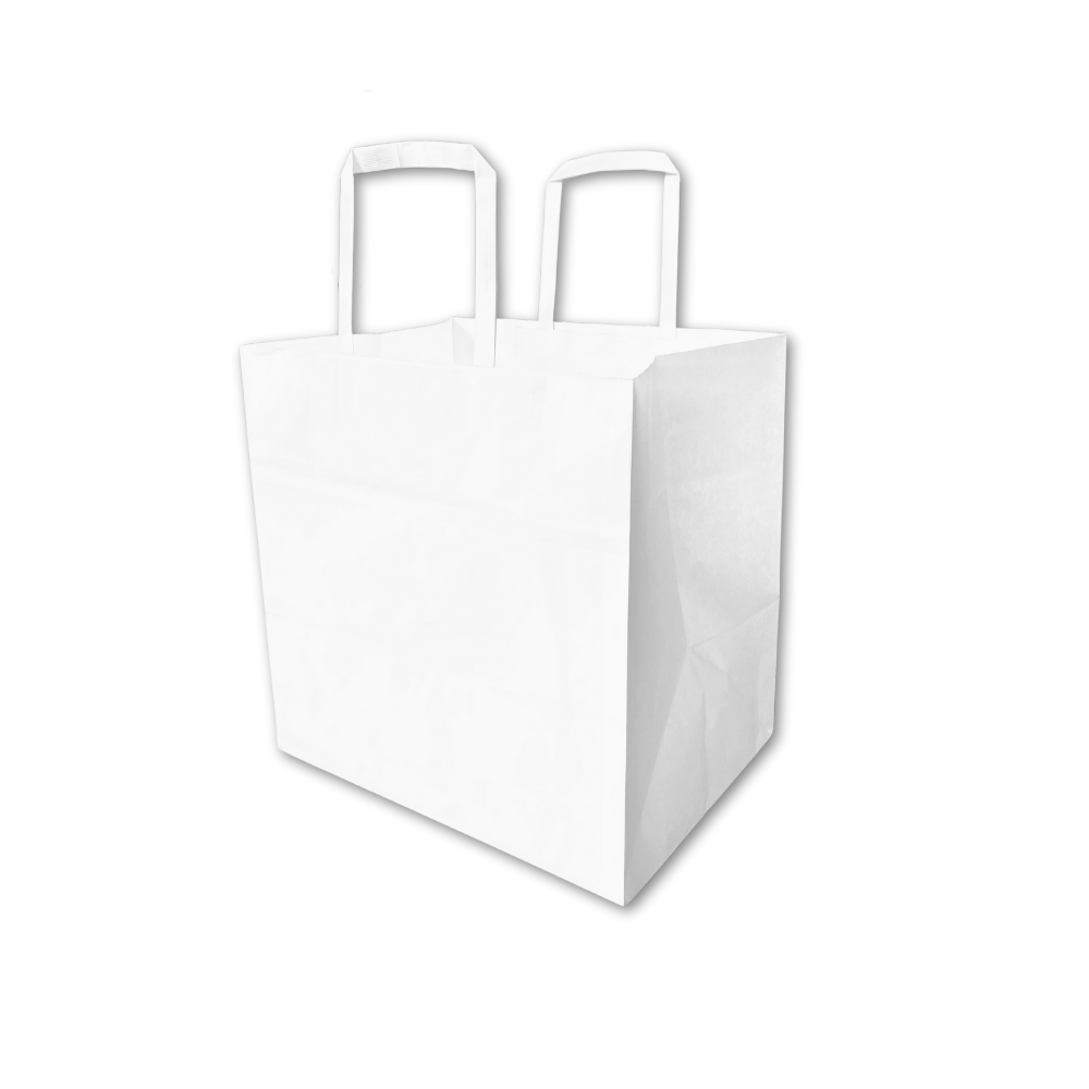 SB262026 Sac kraft vente à emporter blanc