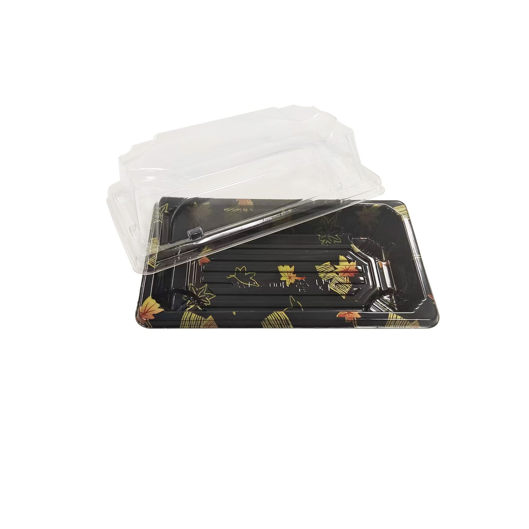 WP00-1 Barquette sushi à motifs avec couvercle en PET