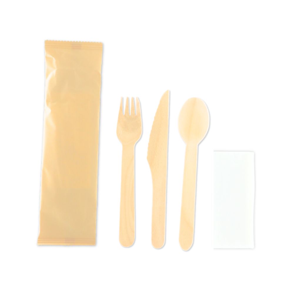 Kit couverts en bois 4 en 1