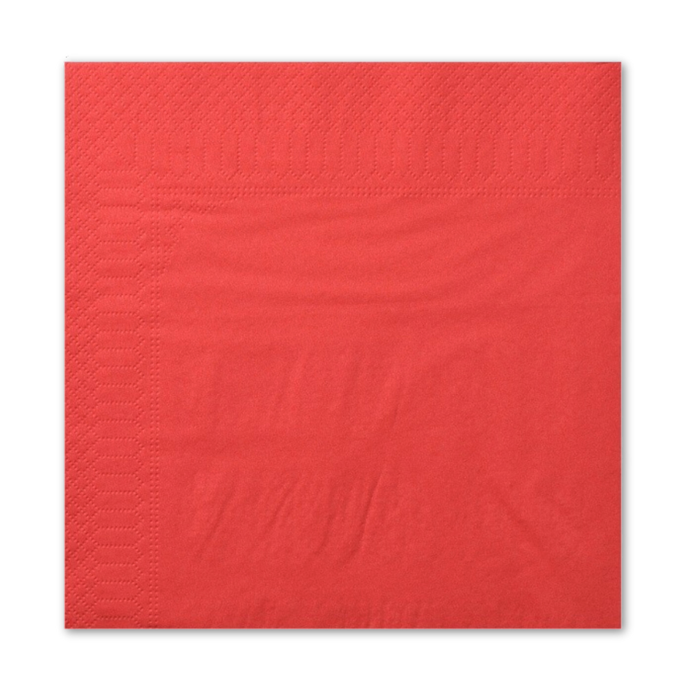 3157 Serviette 38 x 38 cm de couleur rouge vue de dessus