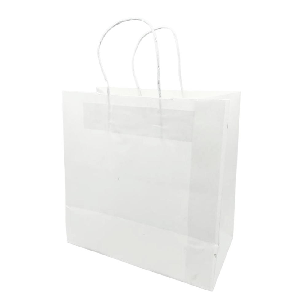 37 Sac papier blanc avec poignées personnalisable