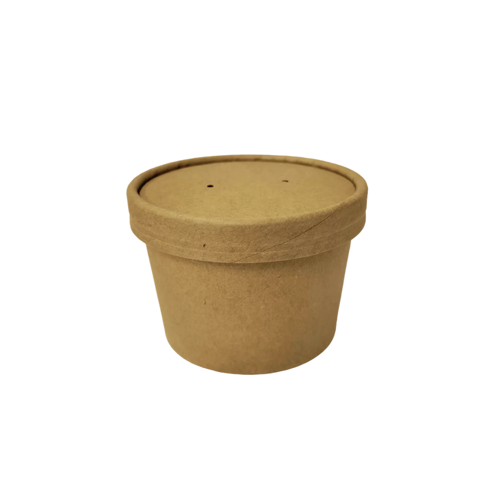 EB8SK (2) pot à soupe kraft 8oz couvercle kraft