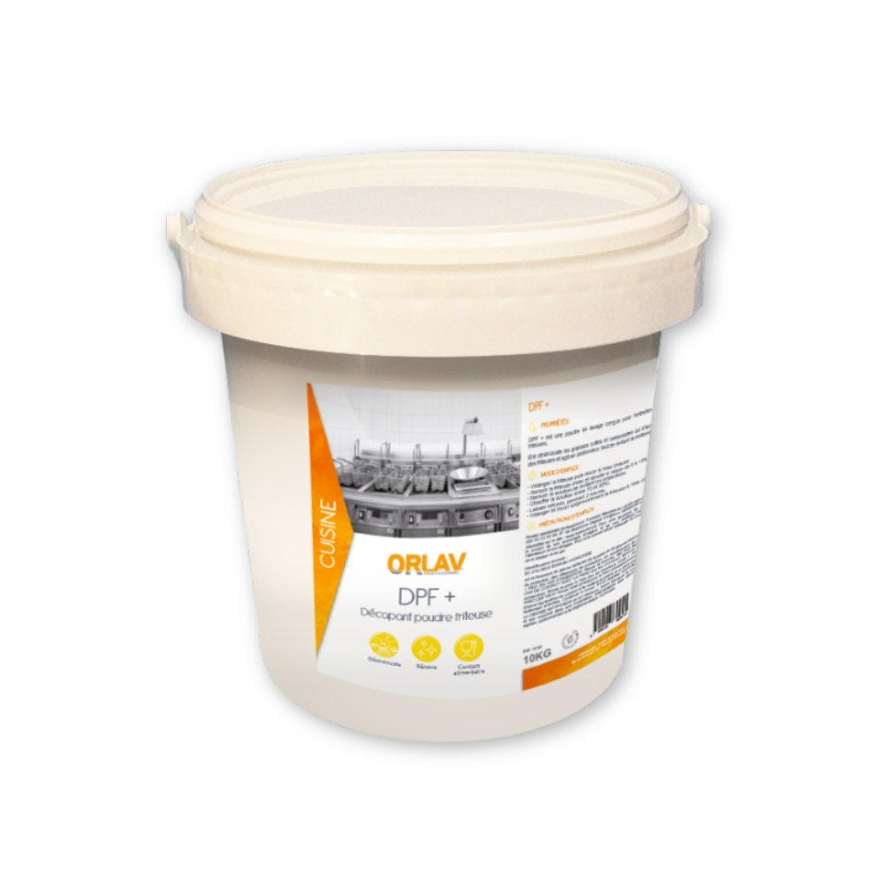 NFP Seau de poudre nettoyant pour friteuses de la marque ORLAV dans un format de 10kg