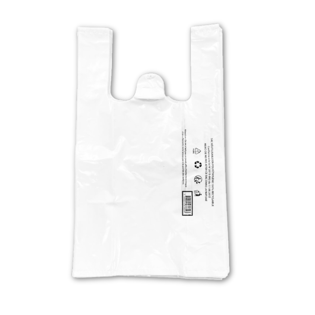 SR2747 sac plastique blanc reutilisable