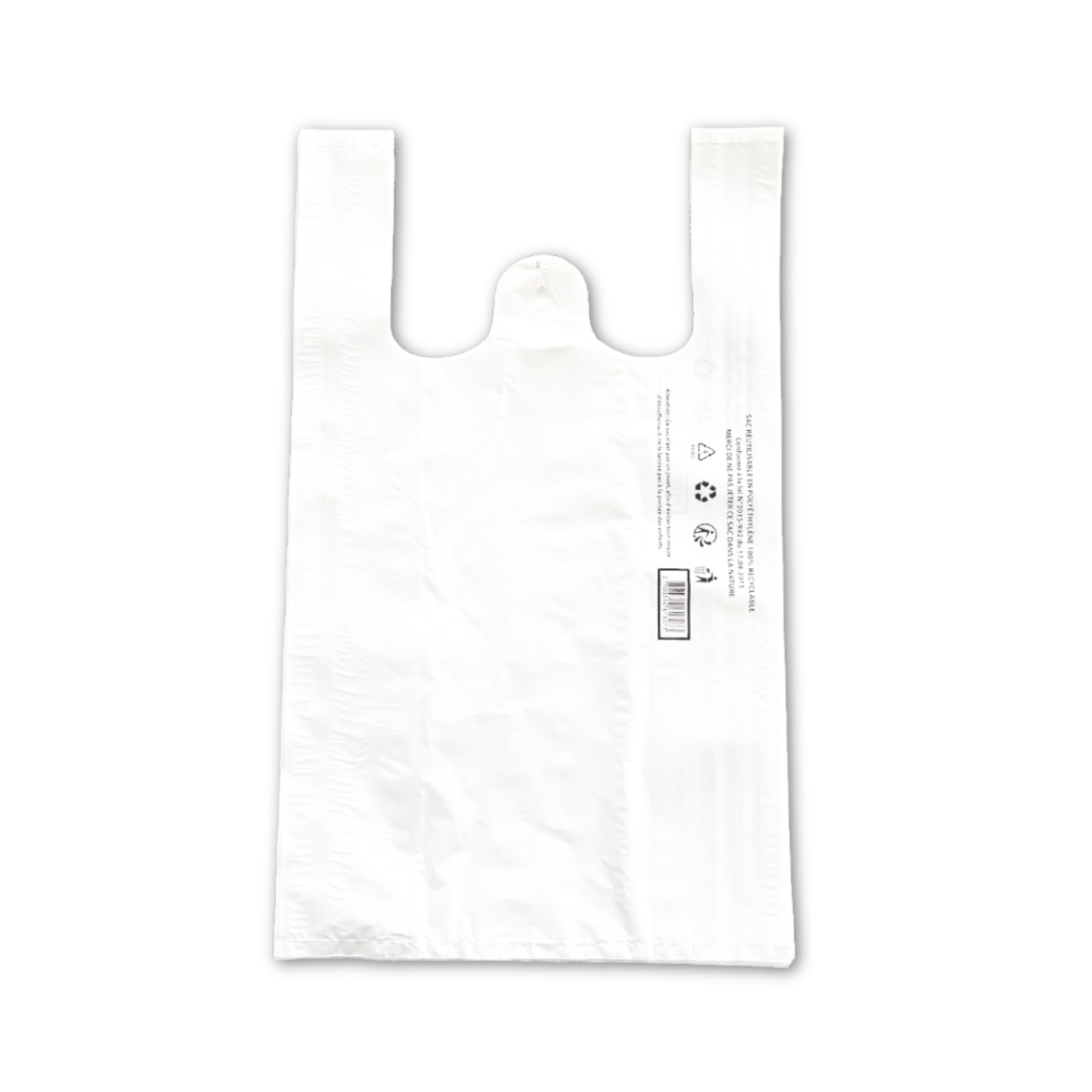 SR3052 sac plastique blanc réutilisable
