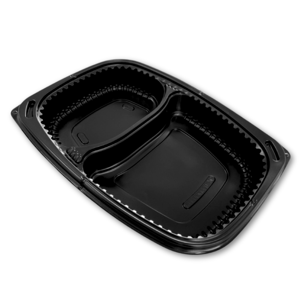 BCOOK1050-2C barquette bento noire 2 compartiments
