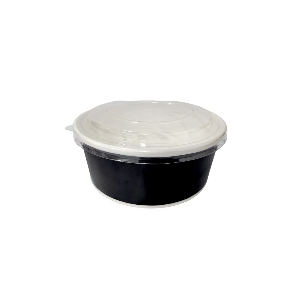 EB1010BN-PET Bol Kraft noir 1000mL avec couvercle PET