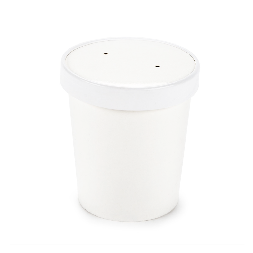 EB32SB (3) bol à soupe en carton blanc 32oz avec couvercle en carton blanc
