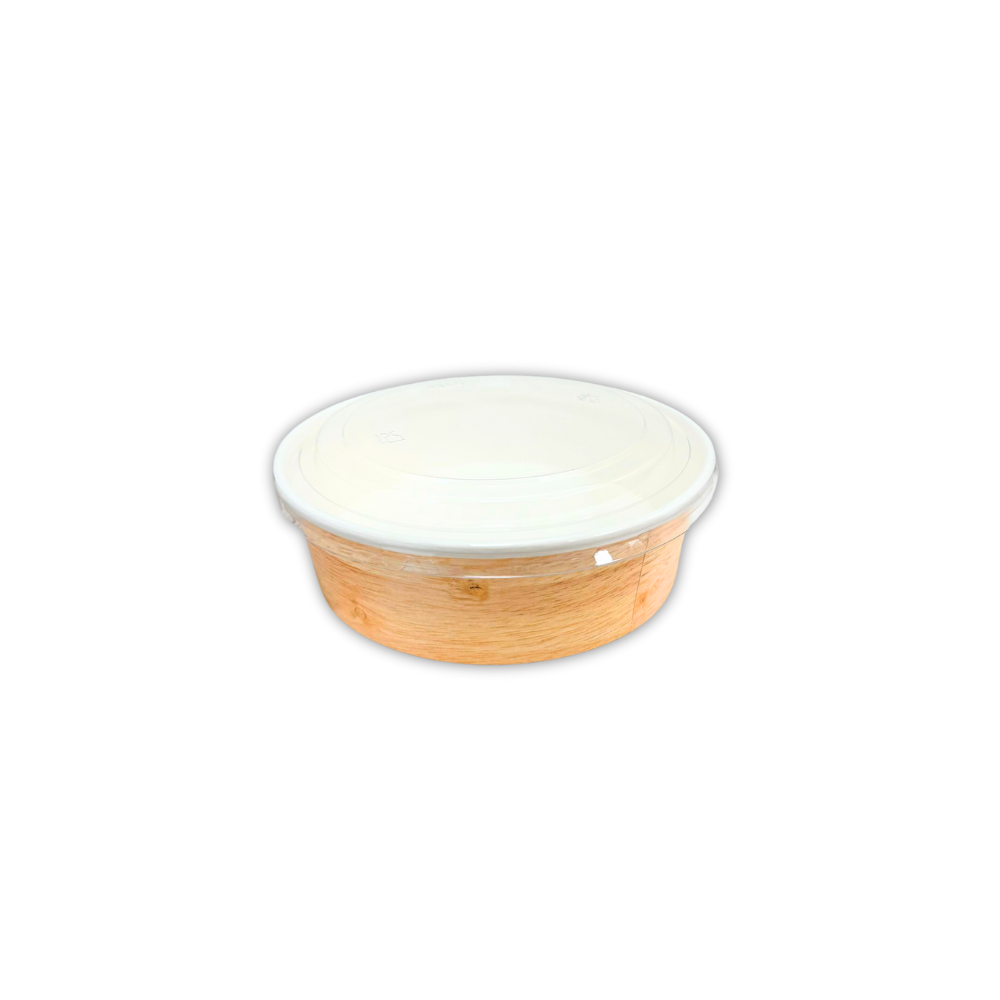 EB500BP-PET bol kraft bois 500ml avec couvercle PET