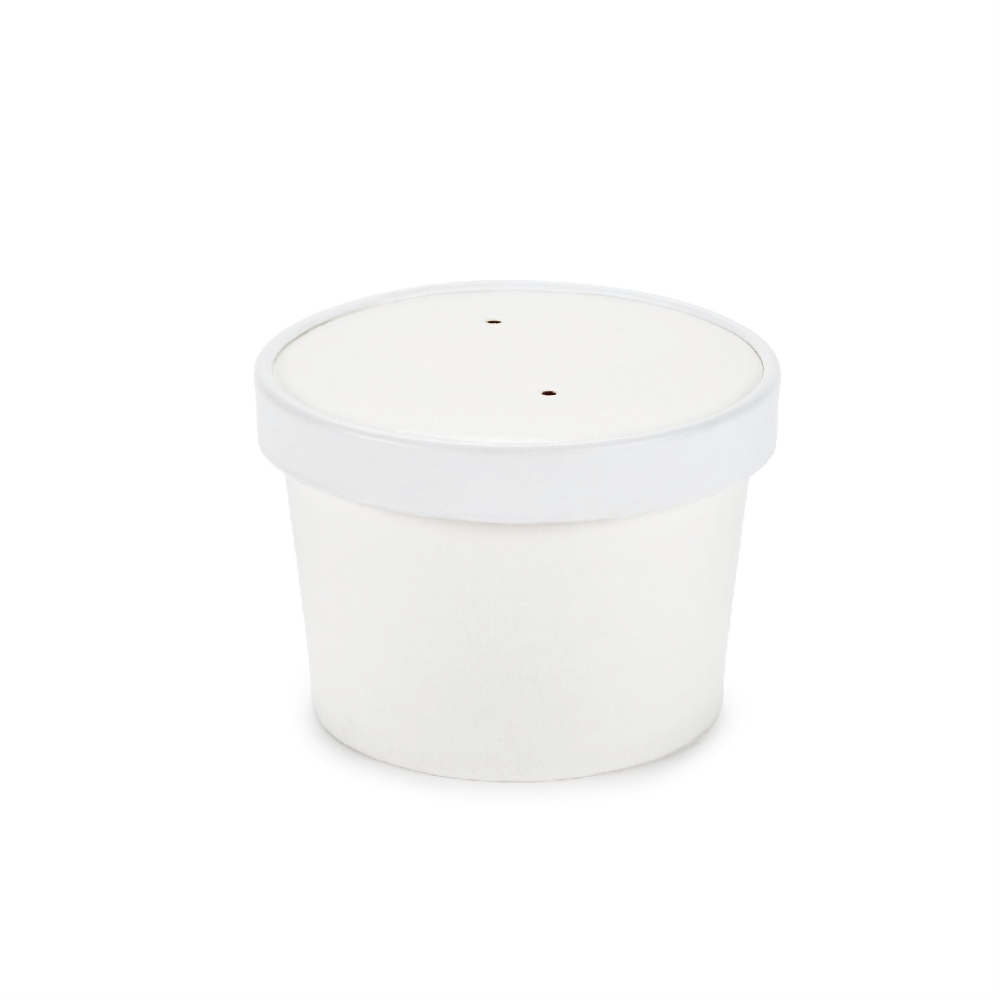 EB8SB (3) bol à soupe en carton 8oz avec couvercle carton blanc