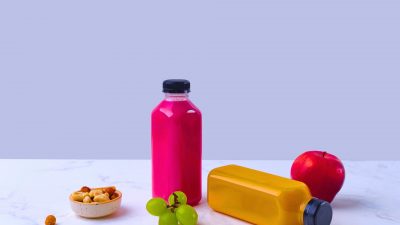 bouteilles en plastique stand de jus