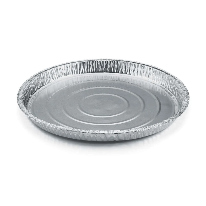 C270G Tourtière aluminium de forme ronde avec bords relevés et fond circulaire à rayons.