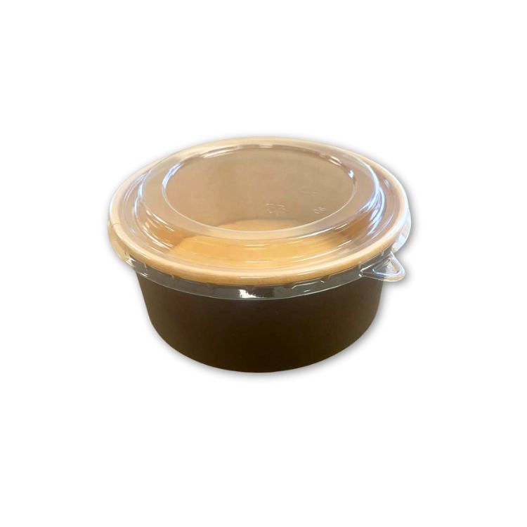 1000BN bol noir 1000mL avec couvercle